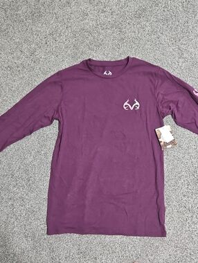 Realtree Long Sleeve Crewneck Shirt - Purple with White Logo